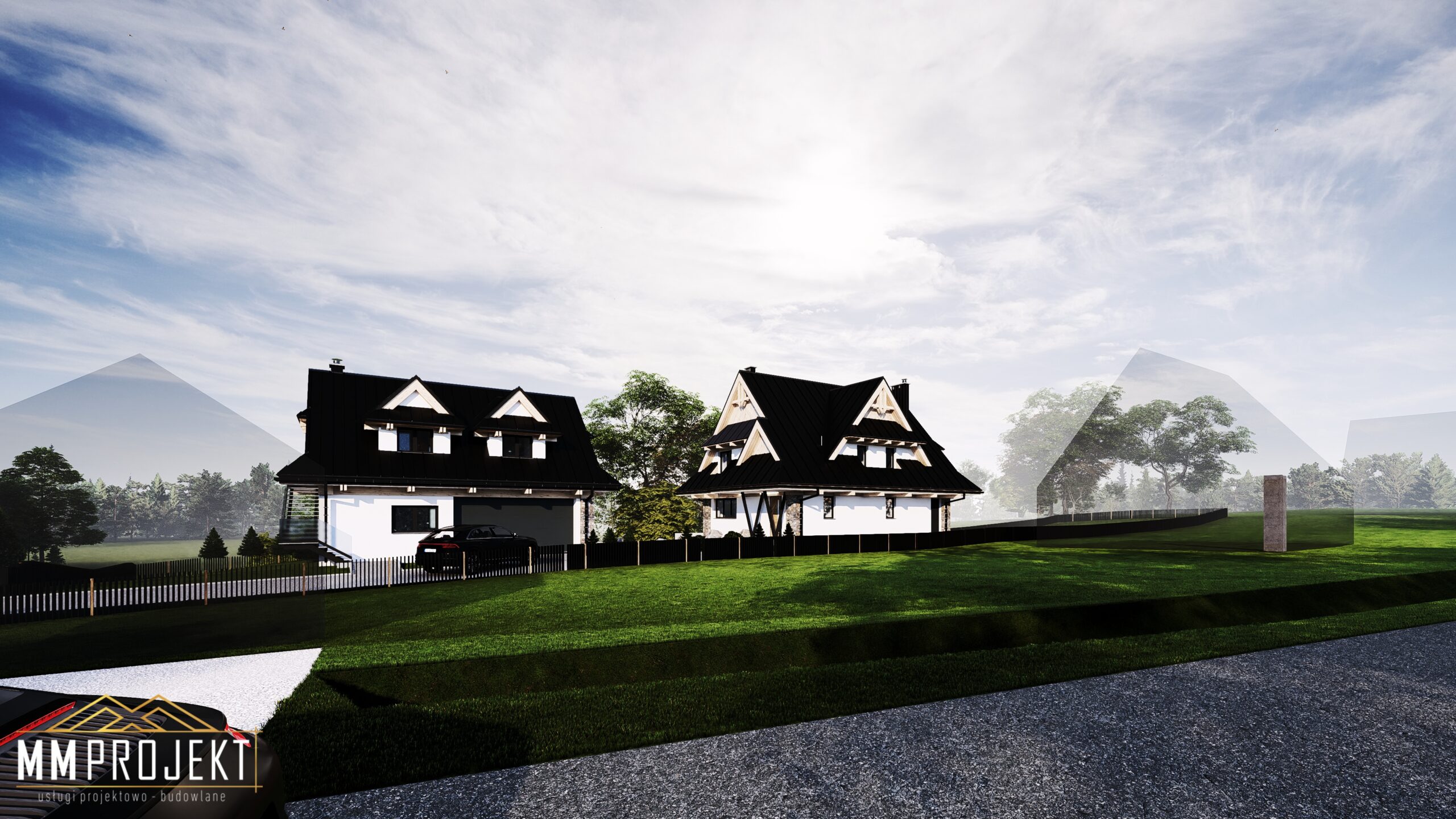 Dwa budynki mieszkalne jednorodzinne Czerwienne